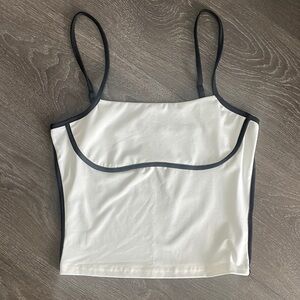 White Tank Top with Black Trim